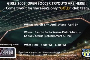 Eclipse Girls 2005 “Gold” Team Tryouts.